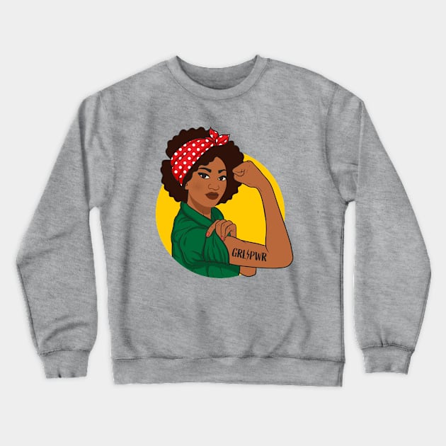 Grl Pwr Shirt Black Girl Magic Melanin Juneteenth Girl Power Crewneck Sweatshirt by Happy Lime